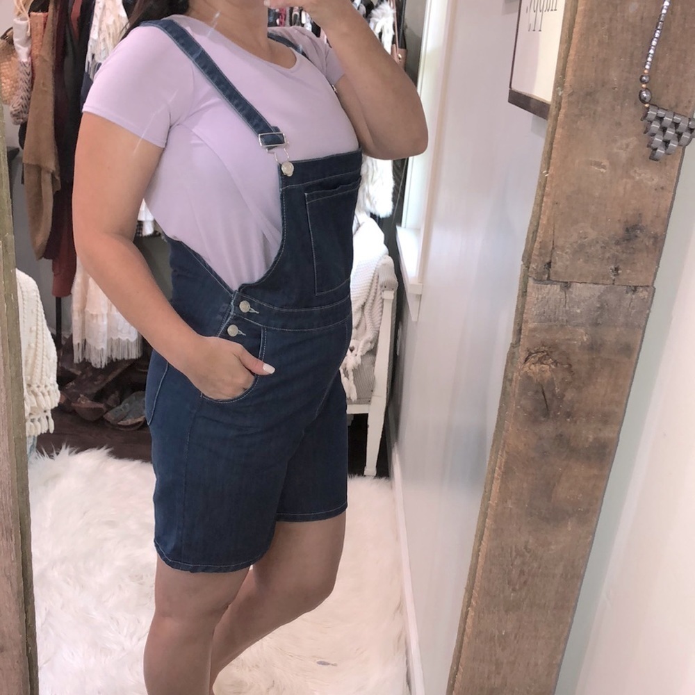 Medium denim overall shots
